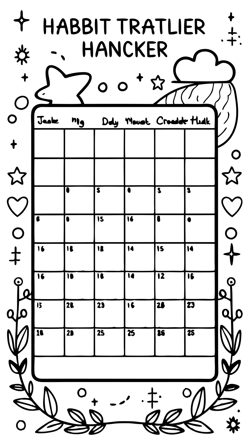 habit tracker coloring page